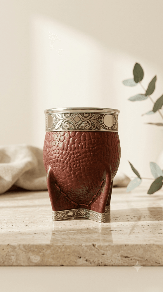 Mate Imperial Cuero Marrón Croco